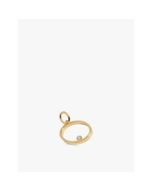 Monica Vinader Metallic Solitaire Diamond Initial O 18Ct- Vermeil And 0.035Ct Lab-Grown Diamond Pendant