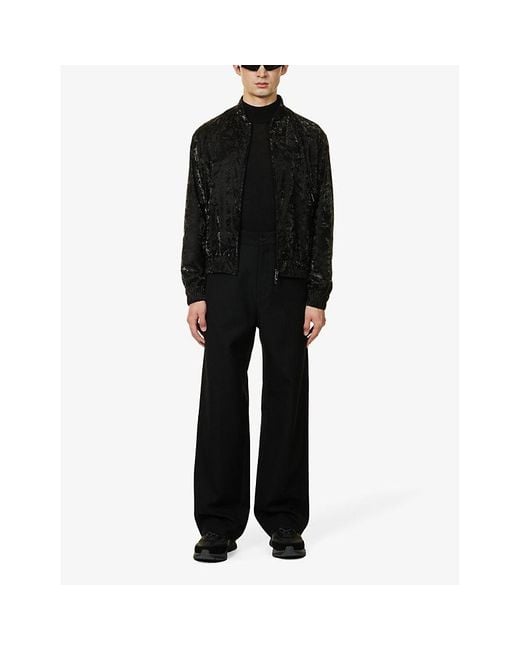 Emporio Armani Black Drawstring-hem Shell Jacket X for men