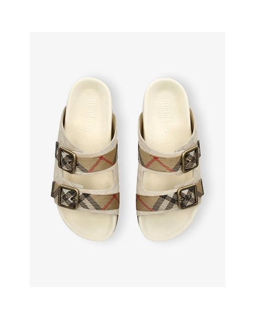 Burberry Natural Urchin Suede Sandals