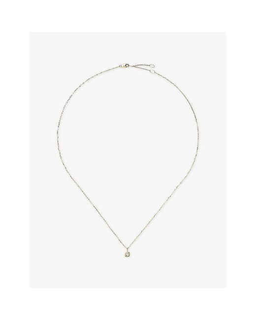 Missoma White Fine March Birthstone 18Ct And Aquamarine Pendant Necklace