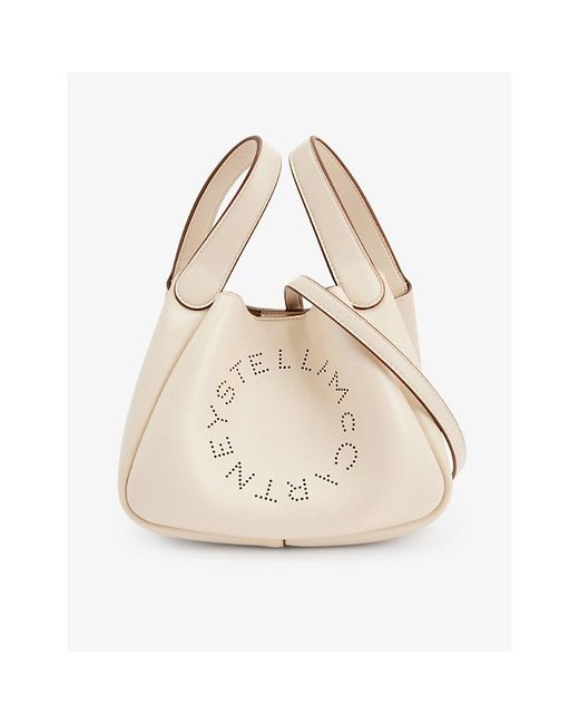 Stella McCartney Natural Logo-embellished Faux-leather Shoulder Bag