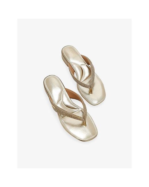 Carvela Kurt Geiger Natural Portici Woven Block-Heel Sandals