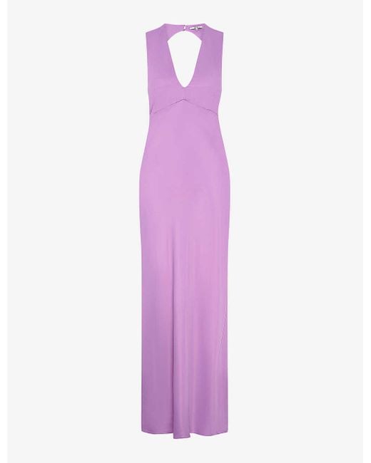 OMNES Purple Nova Cut-out Woven Maxi Dress
