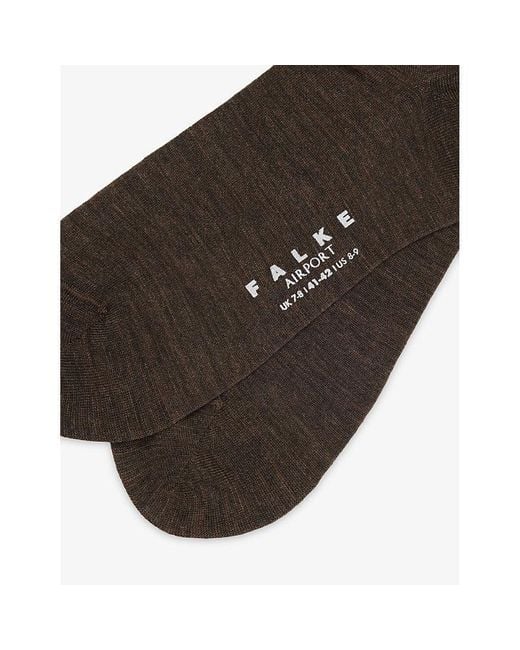 Falke Brown Airport Crew-Length Stretch-Cotton for men