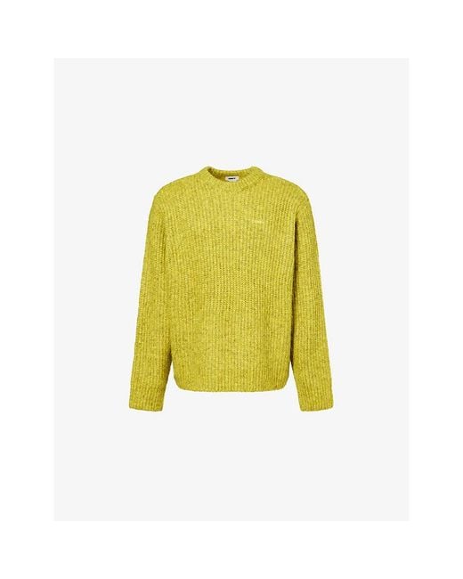 Obey Yellow Dexter Ribbed Knitted Jumper for men