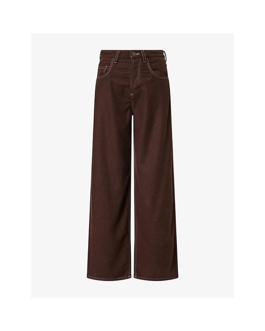 Uma Wang Brown Phyllis Straight-Leg Wool-Blend Trousers