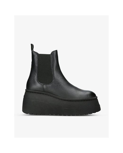 Steve Madden Black Pegasus 017 Platform-heel Leather Ankle Boots