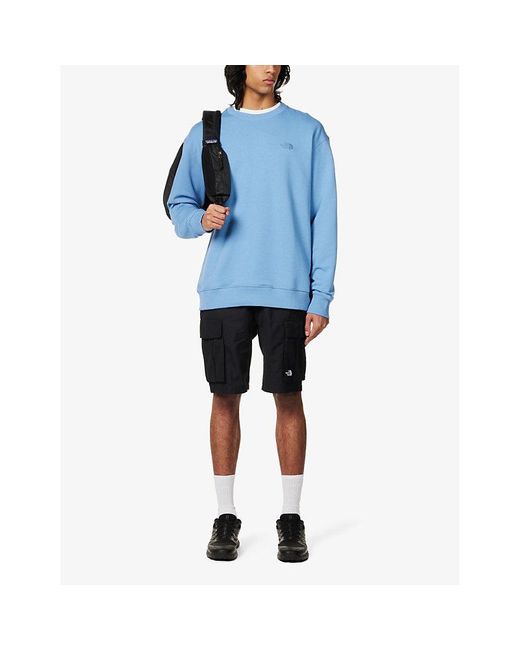 The North Face Blue Explorer Brand-embroidered Cotton-jersey Sweatshirt for men