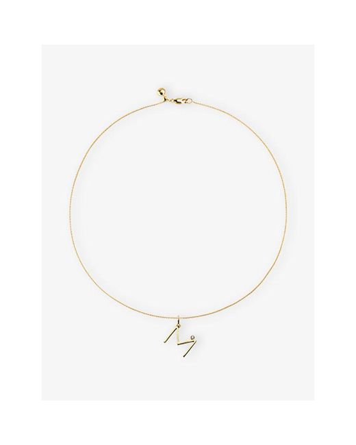 Monica Vinader White Initial M 18Ct Vermeil And 0.035Ct Lab-Grown Diamond Pendant Necklace