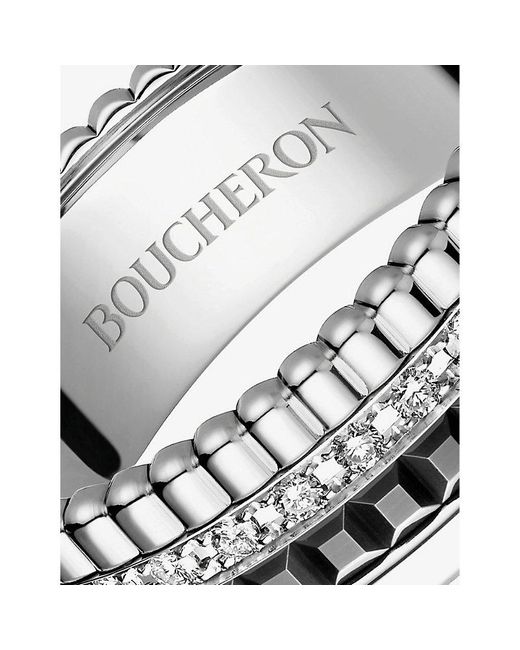 Boucheron White Quatre 18Ct- With 0.24Ct Round Pavé-Set Diamond And Pvd Ring for men