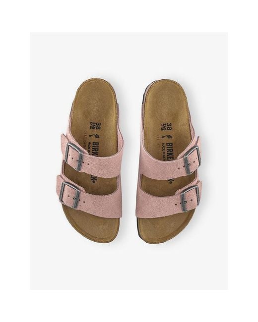 Birkenstock Brown Arizona Two-Strap Suede Sandals