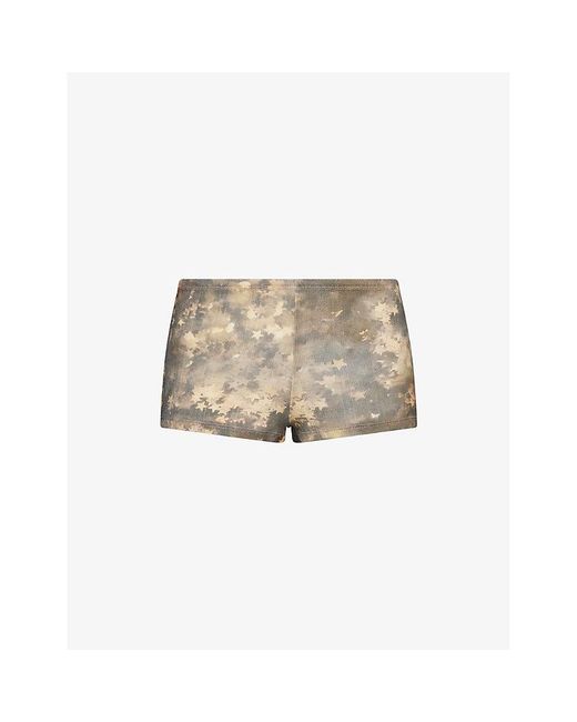 【Praying】Star Short PRAYING Star-Print Cotton-Jersey Shorts in Natural | Lyst