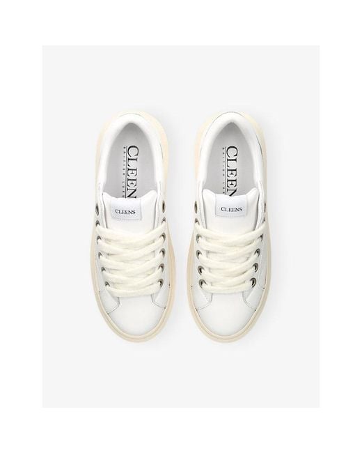 Cleens White Ace Leather Trainers for men