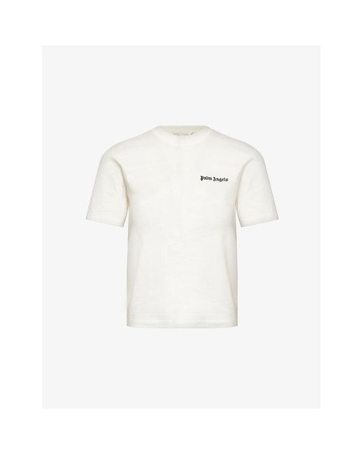 Palm Angels White Classic Brand-logo Cotton-jersey T-shirt X