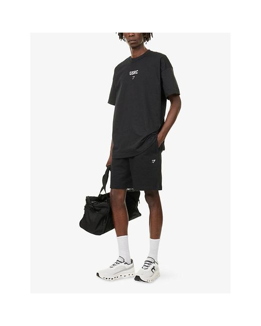 GYMSHARK Blue Rest Day Essential Relaxed-Fit Cotton-Jersey Shorts for men