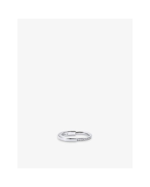Tiffany & Co White Tiffany Lock 18Ct- And 0.17Ct Round-Brilliant Diamond Ring
