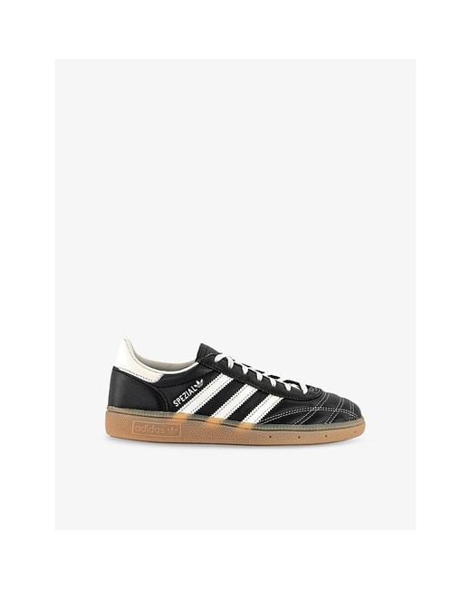 Adidas Black Handball Spezial Quilted Leather Low-Top Trainers for men
