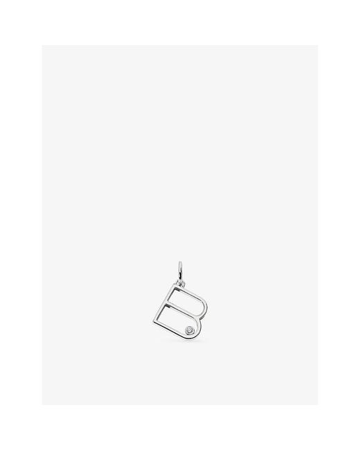 Monica Vinader White Solitaire Initial B Sterling- And Lab-Grown Diamond Pendant