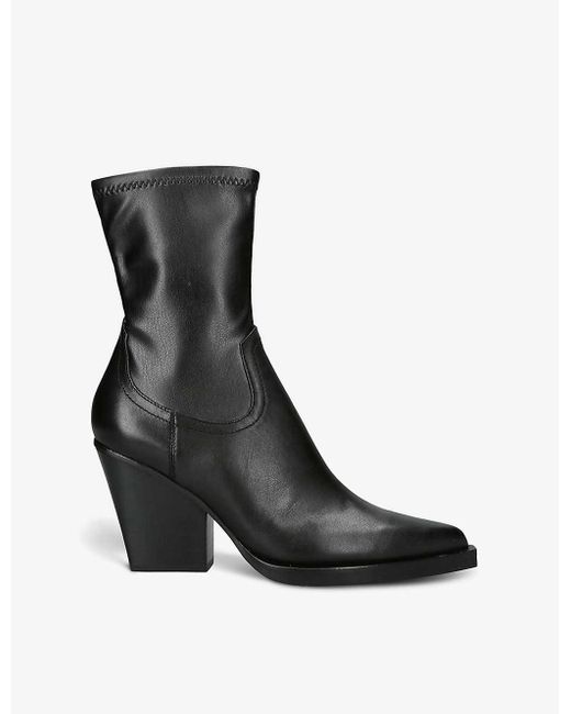 Dolce Vita Black Boyde Leather Heeled Ankle Boots