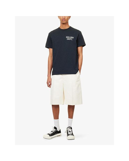 GALLERY DEPT. Blue Logo-Print Short-Sleeve Cotton T-Shirt for men