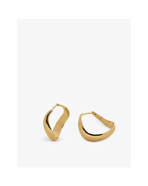 Monica Vinader White Swirl Medium 18Ct-Plated Vermeil Sterling- Hoop Earrings