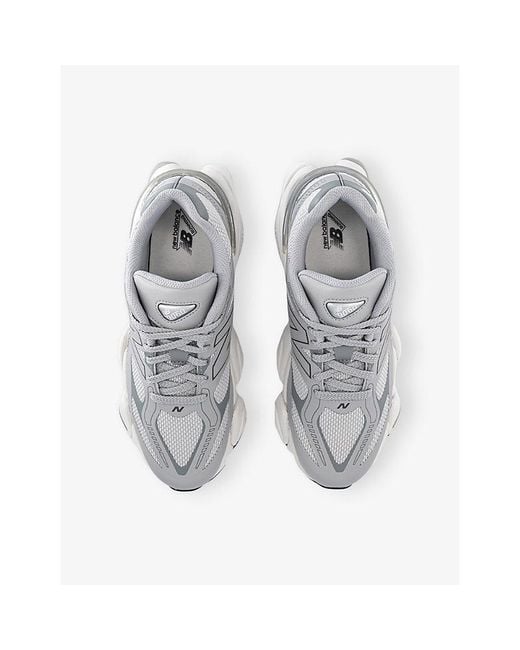 New Balance White 9060 Suede And Mesh Trainers for men