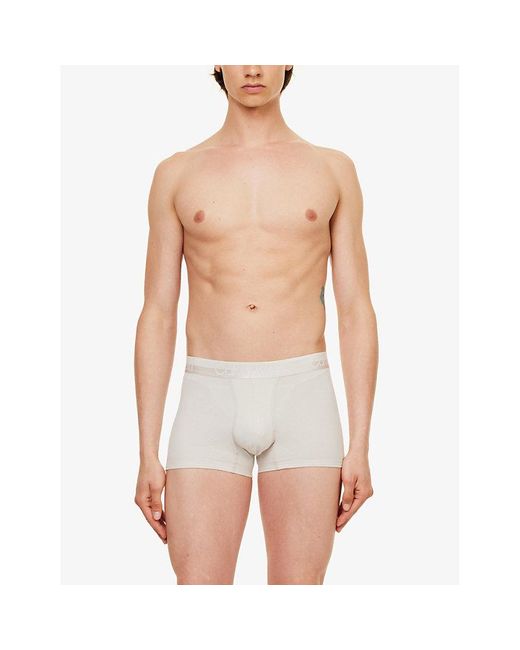 Calvin Klein White Pack Of Three Recycled Cotton-blend Trunks Xx for men