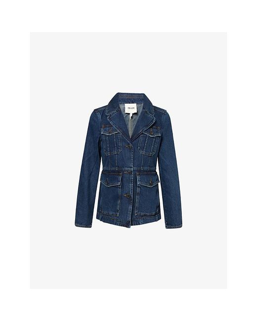 ME+EM Blue Slim Utility Cotton Jacket