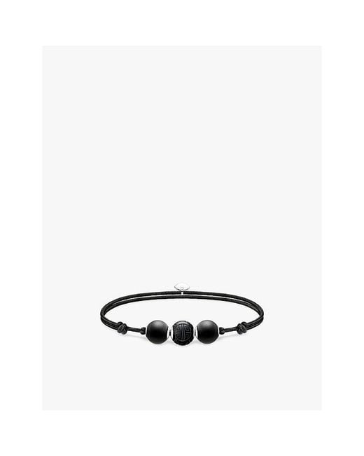 Thomas Sabo White Karma Secret 925 Sterling- And Obsidian Beaded Bracelet