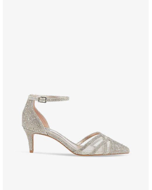 Dune White Composed Embellished Mesh Courts