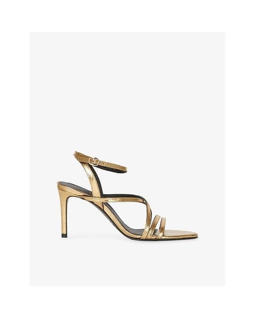 The Kooples White Patent-Leather Heeled Sandals