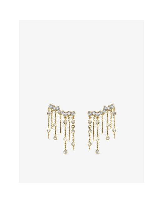 Astley Clarke White Asteri 14Ct- And 0.84Ct Lab-Grown Diamond Chain Crawler Earrings