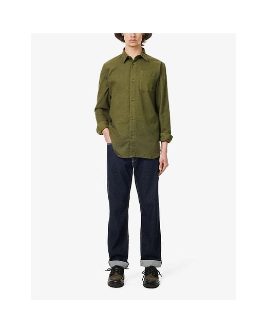 The North Face Green Patch-pocket Brushed-texture Cotton Shirt X for men