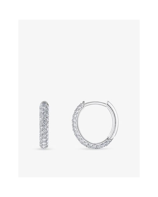 Thomas Sabo White Pavé 925 Sterling And Cubic Zirconia Hoop Earrings
