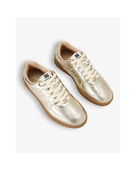 KG by Kurt Geiger White Kindred Metallic Faux-Leather Low-Top Trainers