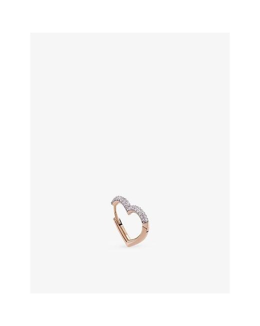 Kismet by Milka White Sweetheart 0.15Ct Diamond Hoop Earring