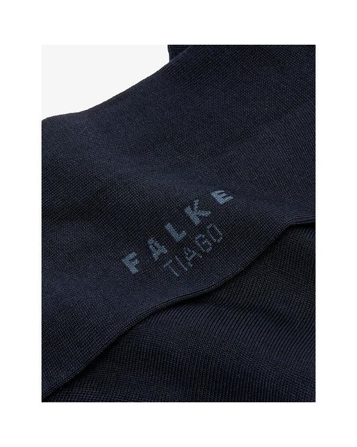 Falke Black Tiago Logo-Print Cotton-Blend Socks for men