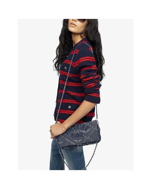 Zadig & Voltaire Blue Rock Denim Clutch Bag
