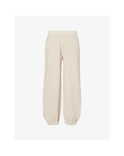 ME+EM Natural Relaxed-Fit Waffle-Knit Cotton-Jersey Jogging Bottoms