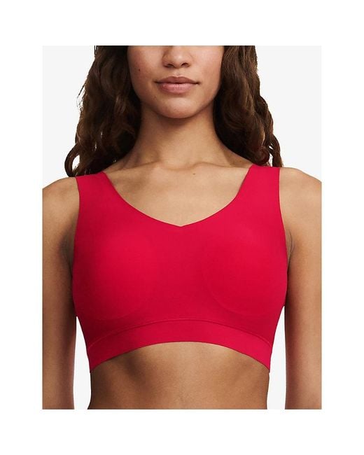Chantelle Red Soft V-Neck Stretch-Woven Bralette