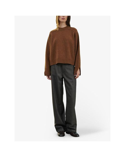 Soeur Brown Will Relaxed-fit Wool-knit Jumper