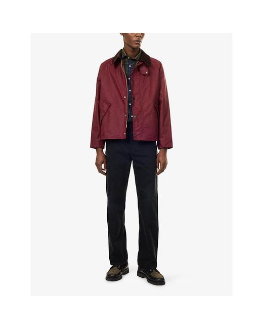 Barbour Red Transport Waxed-Cotton Jacket for men