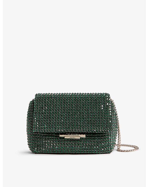 Ted Baker Crystalembellished Woven Crossbody Bag in Green Lyst