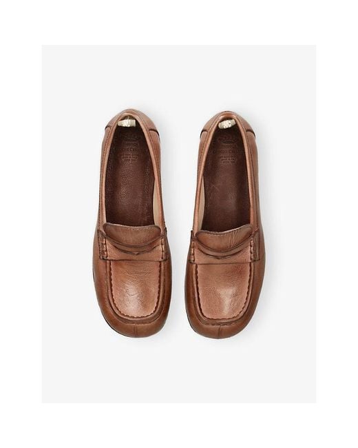 Officine Creative Brown Badge Leather Loafers