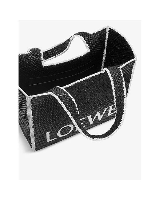 Loewe Black X Paula's Ibiza Large Raffia Tote Bag
