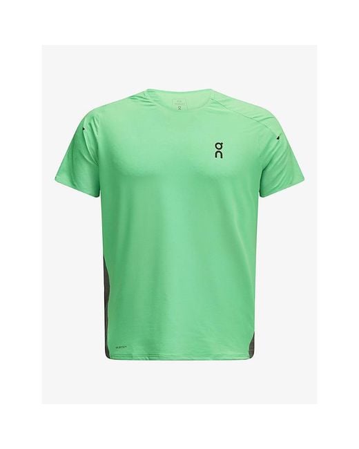 On Shoes Green Performance Logo Stretch-Jersey T-Shirt for men