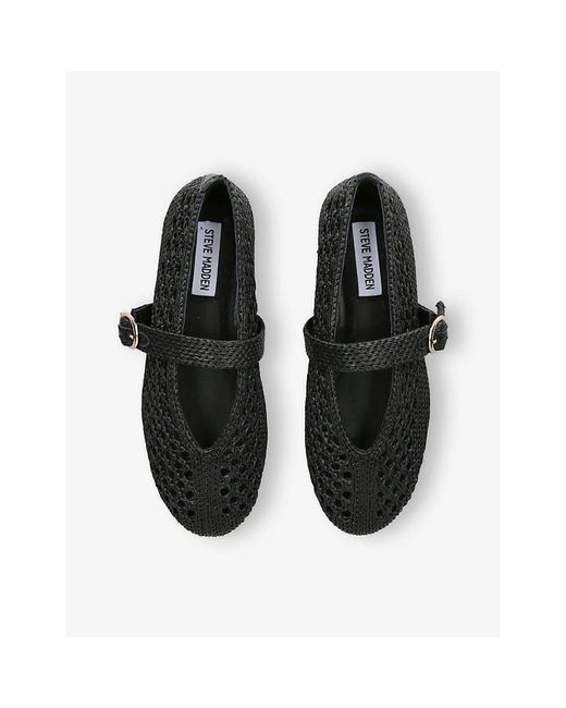 Steve Madden Black Alara Woven Ballet Flats