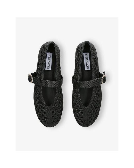 Steve Madden Black Alara Woven Ballet Flats