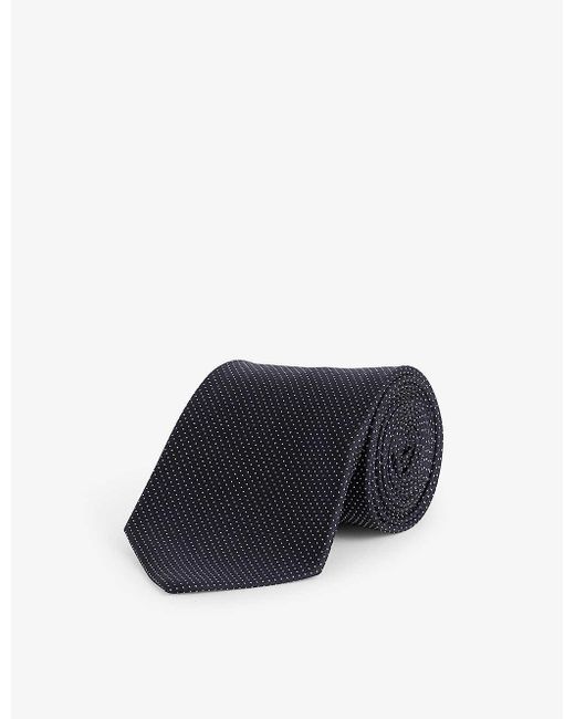 Paul Smith Blue Mini Dot-embroidered Silk Tie for men