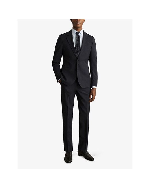 Reiss Blue Promise Slim-Fit Stretch Wool-Blend Blazer for men